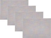 10x Rechthoekige placemats bruin/beige licht roze/metallic geweven met rand 30 x 45 cm - Placemats/onderleggers - Keukenbenodigdheden - Tafeldecoratie