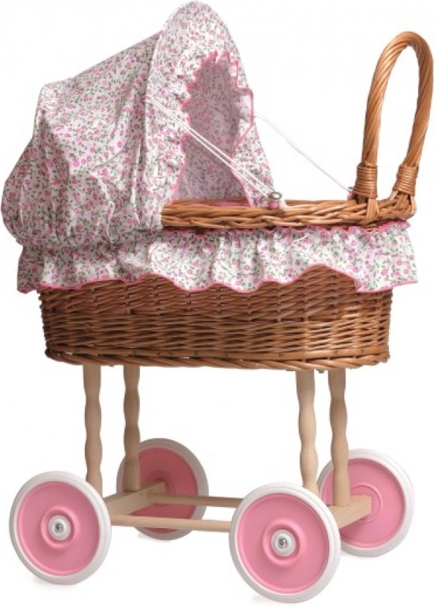 Egmont Toys Egmont Toys Poppenwagen in Riet met Bloemenbekleding