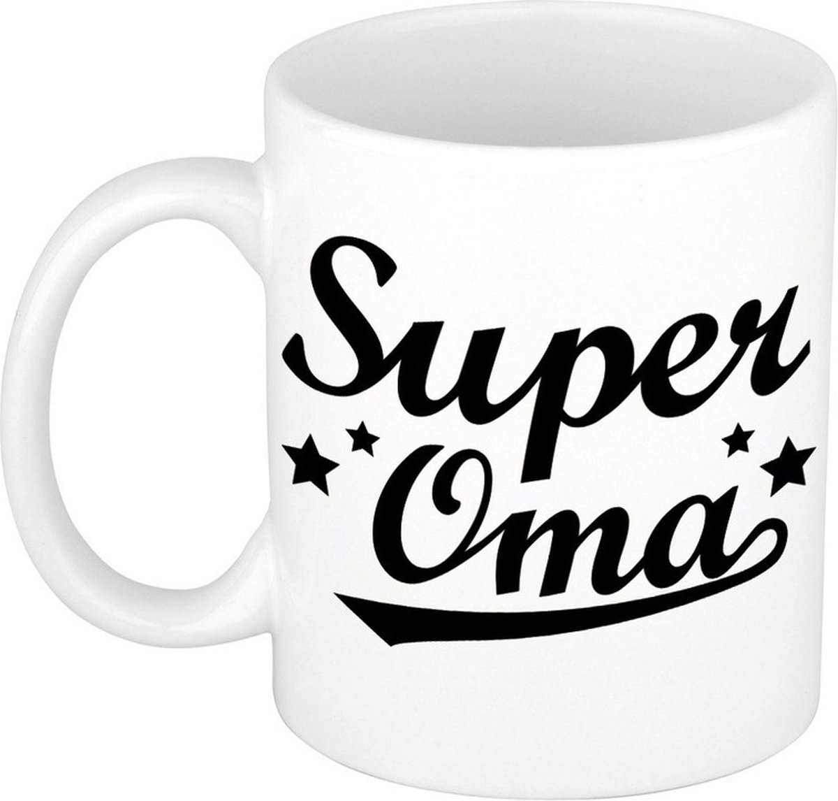 Super oma cadeau koffiemok - drink beker - wit - 300 ml - verjaardag - moederdag