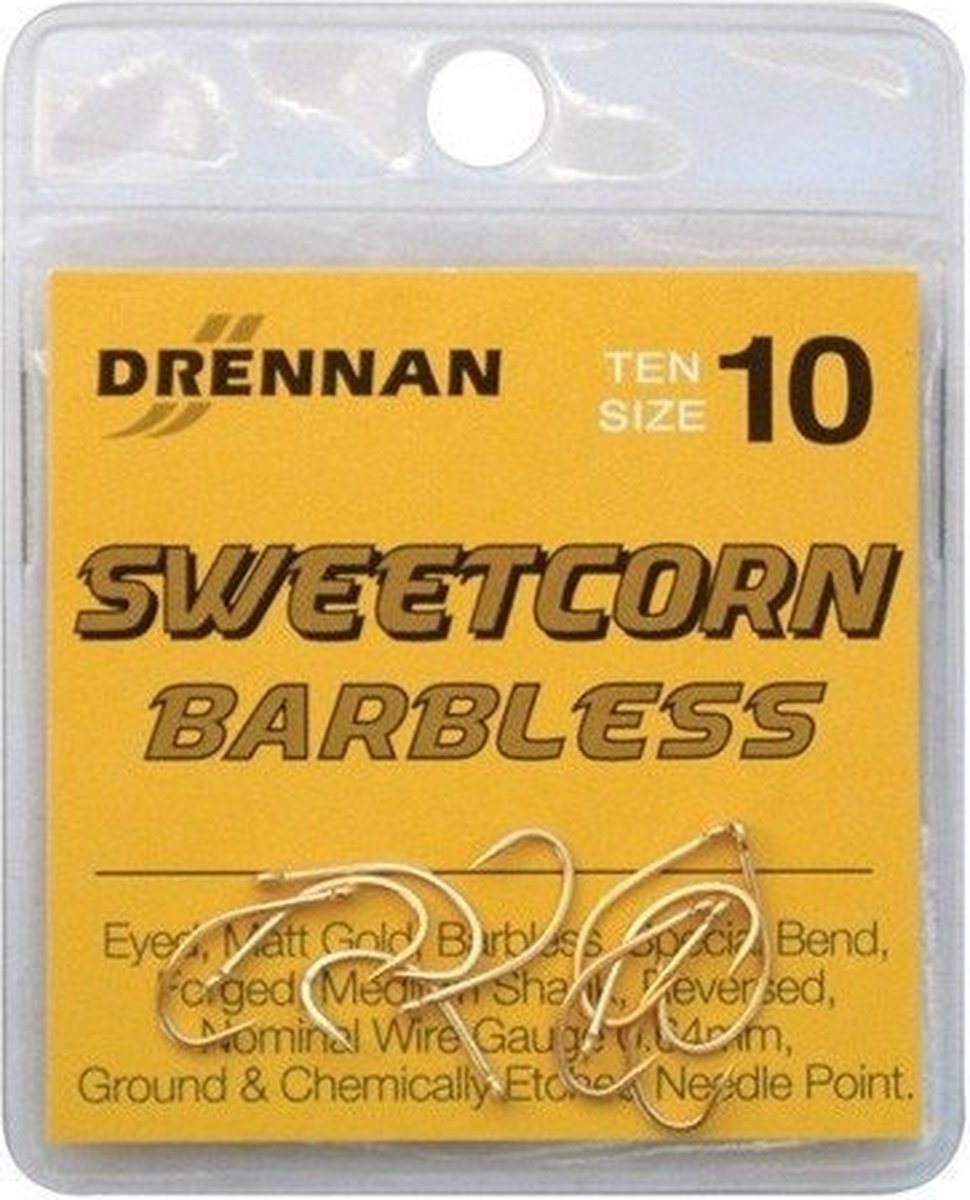 Drennan Eyed Specimen Sweetcorn Barbless (10 pcs) - Maat : 6