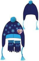 Frozen Disney - Muts met handschoen - 6 t/m 9 Jaar - Blauw