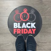 Black Friday Vloersticker - Anti Slip - 40 x 40 cm - Zwart met Rood en Wit- Vinyl - Vloercirkel