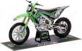 New-Ray Bud Racing Kawasaki KXF Replica Mini Crossmotor 1/12 Schaalmodel Met Stickers