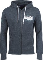 Superdry - Heren Vest - Vintage Logo Duo Unbrushed Zip Hoodie - Zwart Mêlee