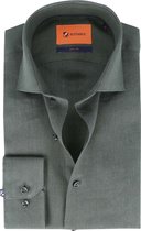 Suitable - Overhemd WS Linnen Donkergroen - 41 - Heren - Slim-fit