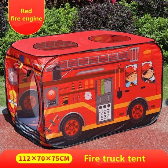 TDR-kinder auto tent -speelhuistent- opvouwbare tent - Brandweerwagen 112*70*75CM — afbeelding 5