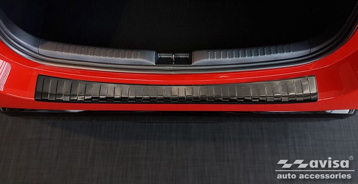 Zwart RVS Achterbumperprotector passend voor Toyota Yaris IV Hatchback 5-deurs 2020- excl. GR 'Ribs'
