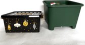 SUNWARE Kerstboomstandaard - 40x40cm groen -  inclusief SUNWARE-box voor kerstballen - 15 liter