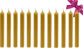 Luxe Dinerkaarsen 12 Stuks - Oker Geel Kaarsen set - Kaarsen 19,5cm - Giftset - Paraffine Kaarsen - Cadeau - Cadeau voor vrouw - Dinerkaars