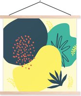 Porte-affiche avec affiche - Affiche scolaire - Été - Taches - Feuilles - 60x60 cm - lattes vierges