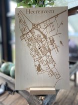 Houten plattegrond - afmetingen 20x30 cm - gemaakt van populierenhout 4 mm - afbeelding zelf aanleveren!!