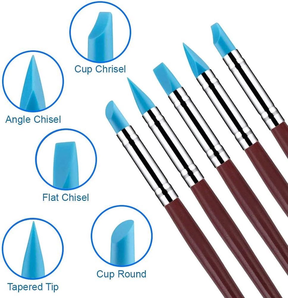 MMOBIEL 10-Delige Boetseer Gereedschap set voor Klei /Beeldhouwen /Pottenbakken /Nailart — afbeelding 7