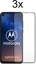 Motorola One Vision Screenprotector - Beschermglas Motorola One Vision Screen Protector Glas - Full cover - 3 stuks