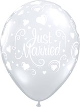 Folat Ballon Just Married 28 Cm Latex Wit 50 Stuks