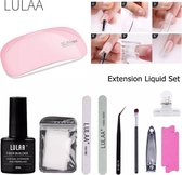 Nail Extension Set - Inclusief UV lamp - Complete set voor nagelverlenging - 10 items - Fiberglass wraps en gel