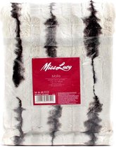 Miss Lucy stoel plaid/deken set van 2 stuks ''Mollis''  70 x 160 cm wit