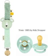 Trixie Baby speenclip Mr. Polar Bear + BIBS Nordic Mint T1 | By Kidsshopper | Speen | Pacifier | Pacifierclip| Mint