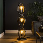 belanian - Vloerlamp - Vintage Vloerlamp - Mirandala Vintage Vloerlamp Zwart, 3-lichts - Woonkamerlamp, loft vintage staande lamp