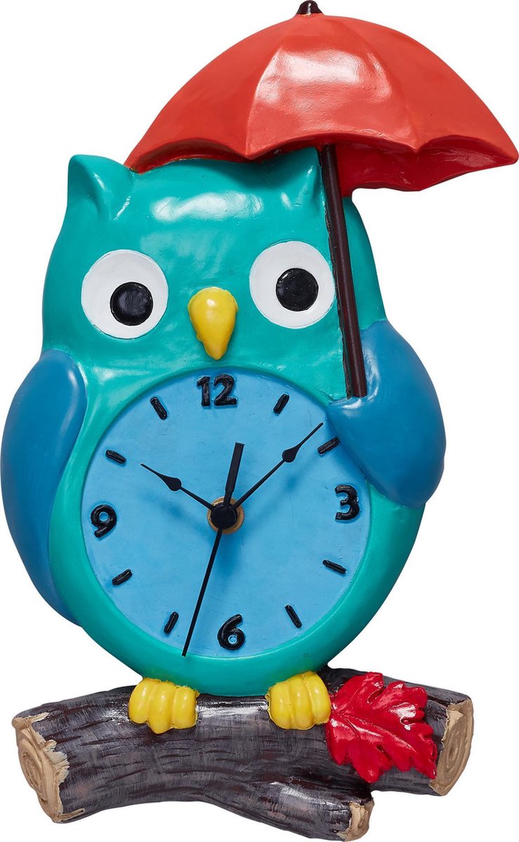 TFA Kinderkamer wandklok - monsters - turquoise - D30 cm - rond | Leen Bakker