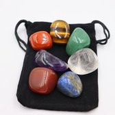 Healing Stones - Healing Stones - Chakra Minéraux - 7 Chakras - incl. pochette en velours