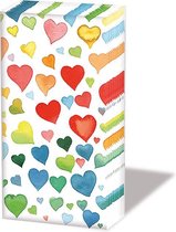 Ambiente - Colourful Hearts Mix - papieren zakdoeken - 1 pakje
