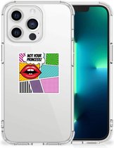 Telefoonhoesje Geschikt voor iPhone 13 Pro Anti Shock Bumper Case met transparante rand Popart Princess