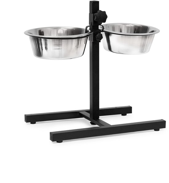 Hondenvoerbak op standaard – antislip – verstelbaar – 2x 1,6 liter