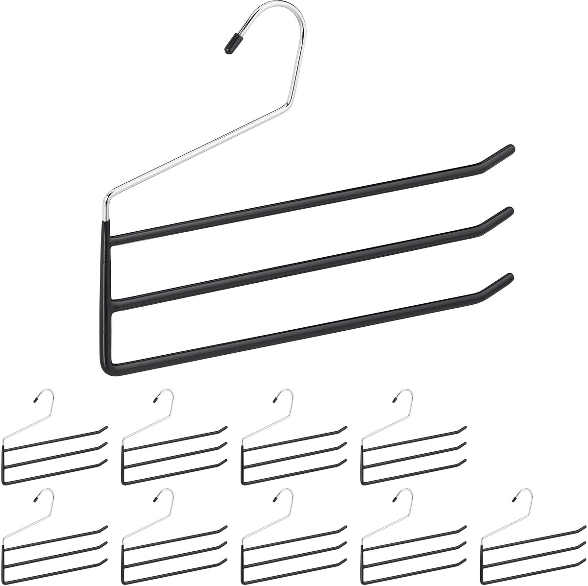 10x broekhangers antislip - kledinghanger voor meerdere broeken - kleerhanger