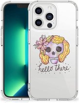 Shockproof Case iPhone 13 Pro Max Telefoonhoesje  met doorzichtige rand Boho Skull
