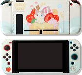 Nintendo Switch Harde Cover Optimale Beschermhoes - Protection Case - Goede Kwaliteit - Kawaii - Schattig - Cute - Hard Shell Sleeve - Strawberry Cat Dessert - Japan - Aardbei Kat - Neko - To