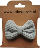 Strik Rib Stof Haarspeld IJs Blauw | Klik-Klak Speldje Clip | Baby Kind Meisje Peuter