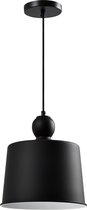 QUVIO Hanglamp retro - Lampen - Plafondlamp - Verlichting - Verlichting plafondlampen - Keukenverlichting - Vintage design - E27 - Met 1 Lichtpunt - Voor binnen - D 25 cm - Metaal - Zwart