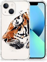 Anti Shock Bumper Case iPhone 13 Smartphone hoesje met doorzichtige rand Tiger