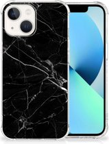 Smartphone hoesje Geschikt voor iPhone13 Mobiel Hoesje met transparante rand Marmer Zwart