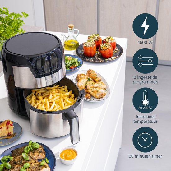 Princess 182026 Digitale Aerofryer XXL - Heteluchtfriteuse - Inhoud 4.5 liter