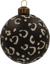 Totally Christmas | Kerstbal Luipaard | 6 cm | Kerstballen | Zwart | 6 Stuks