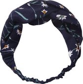 Haarband Cross - Bandana - Haarband dames - Haarbanden dames - Haaraccessoires vrouwen - Blauw Wit Gebloemd - Stijl 35