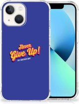 Smartphone hoesje Geschikt voor iPhone13 TPU Silicone Hoesje met transparante rand Never Give Up