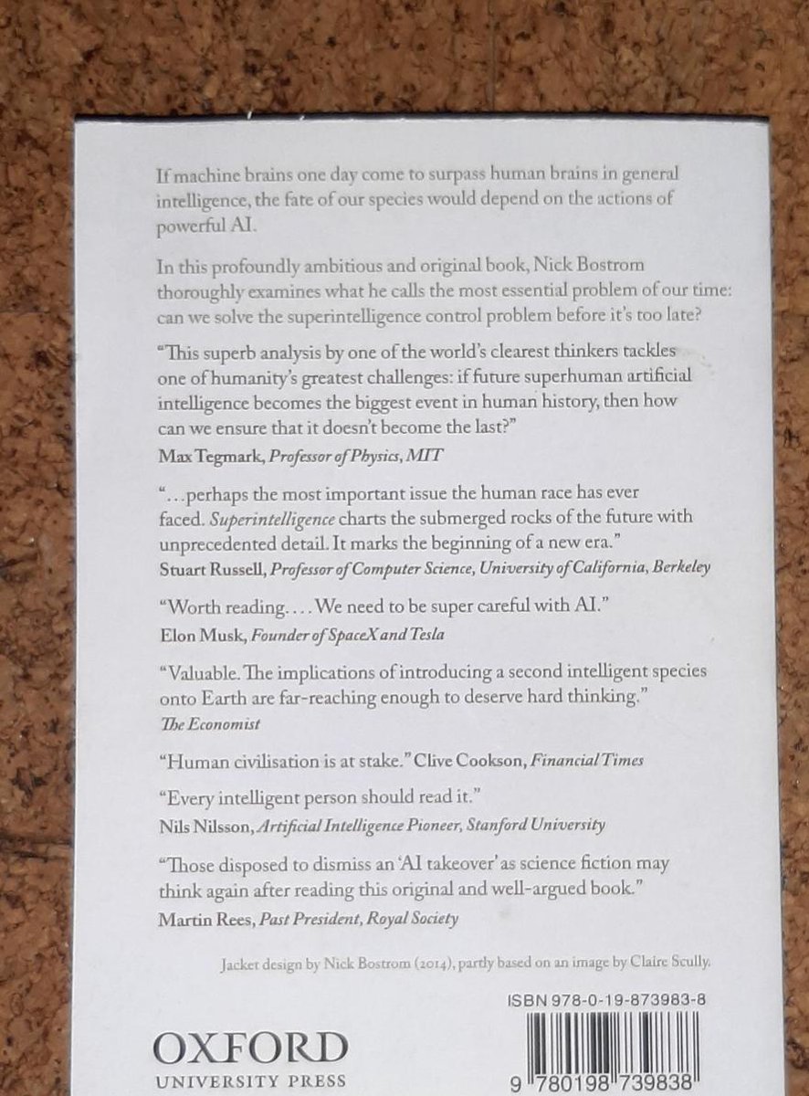 Superintelligence : Paths, Dangers, Strategies - back cover