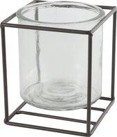 Non-branded Bloempothouder Katia 12 X 10 Cm Staal/glas Bruin