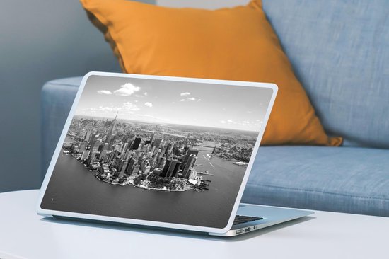 Autocollant pour ordinateur portable - 15,6 pouces - New York - Zwart - Wit - 36x27,5 cm - Autocollants pour ordinateur portable - Peau pour ordinateur portable - Couverture