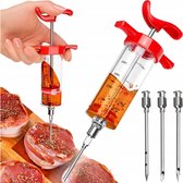 Ariko RVS Marinade Injector - BBQ Vlees Spuit Injecteur - Meat Injector - Injectiespuit Inclusief 3 Naalden
