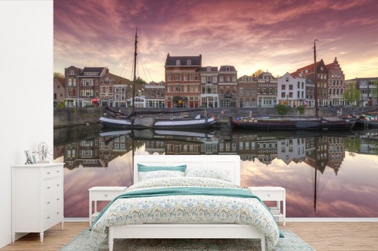 Behang - Fotobehang Rotterdam - Boot - Reflectie - Breedte 360 cm x hoogte 240 cm