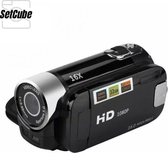 Caméra vidéo numérique SetCube® || Léger || Full HD || Caméscope ||  Appareil photo... | bol.com