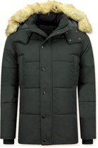 Heren Winterjas – Met Bontkraag – Zwart