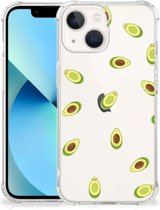Smartphone hoesje geschikt voor iPhone 13 mini Backcase TPU Siliconen Hoesje met transparante rand Avocado