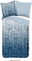 Good Morning Flanel dekbedovertrek Knitted blauw / 1-persoons