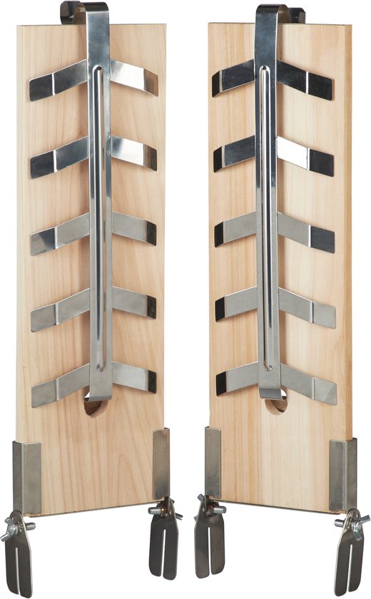 relaxdays rookplank set van 2 stuks – edelstaal houder – cederhout – zalmplank – barbecue