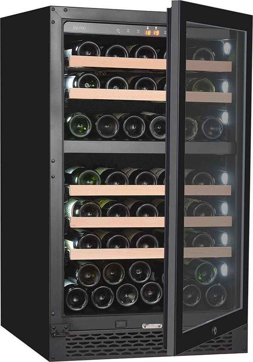 PeVino NG 88 Wijnklimaatkast 2 Zones voor 74 Flessen - afbeelding 3