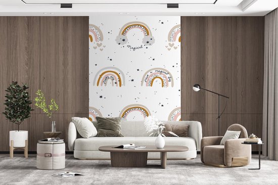 Behang - Fotobehang Patronen - Regenboog - Quotes - Breedte 195 cm x hoogte 300 cm